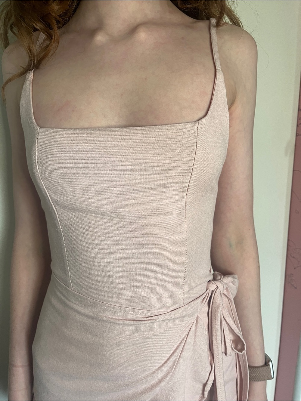 Princess Polly Spaghetti Strap Pink Tie-Waist Mini Dress - Picture 7 of 8